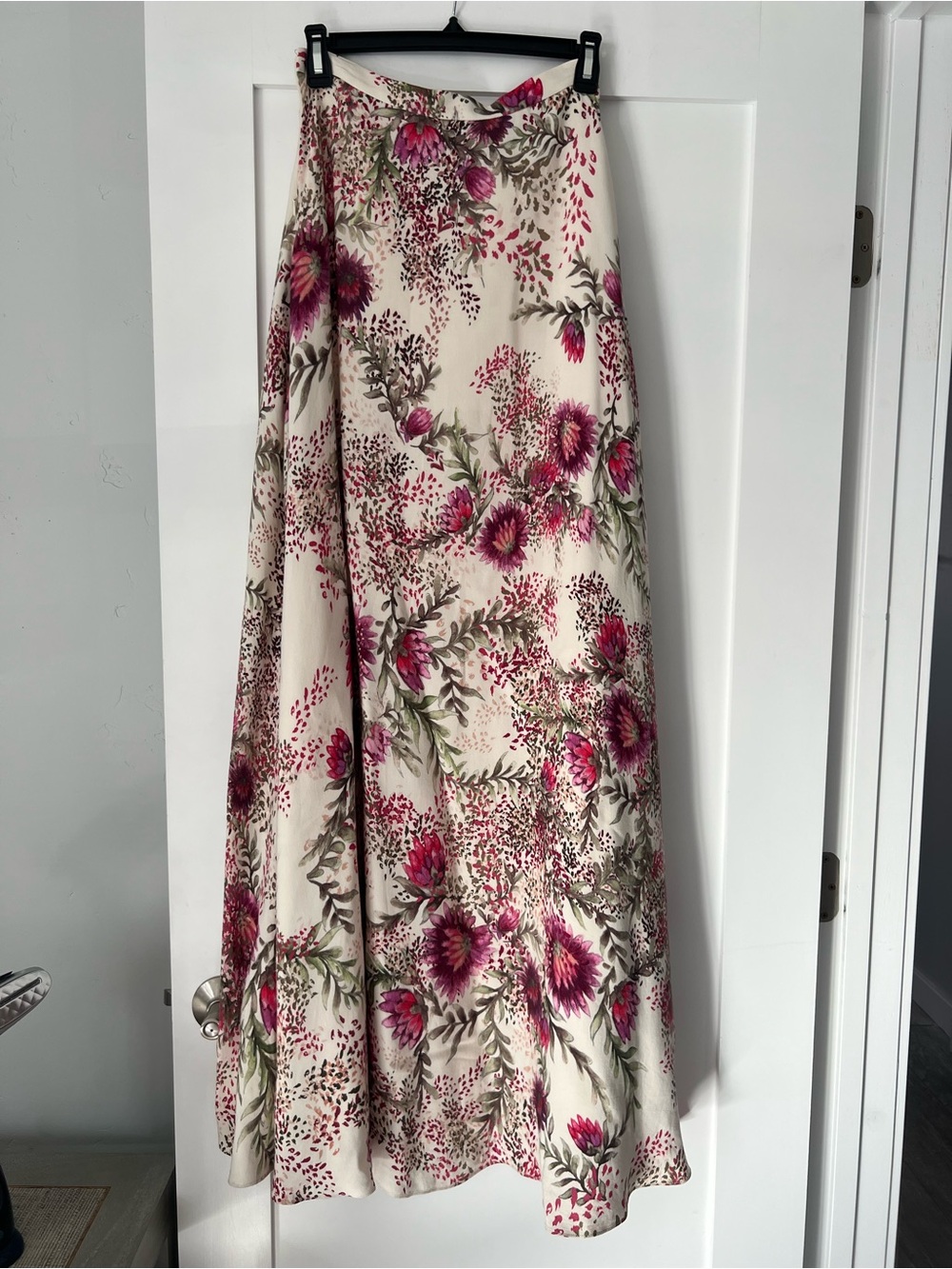 Haute Hippie Ivory Maxi Skirt with Pink Floral Print - Picture 5 of 8
